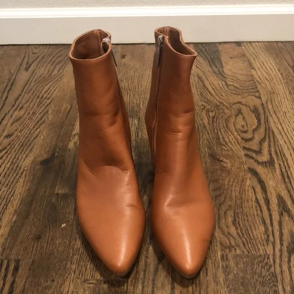 AQUATALIA Palmer women pointed ankle hidden wedge boots color tan FITS LIKE sz 9 - Picture 3 of 14